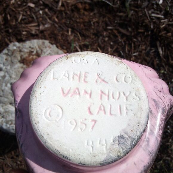 Vintage MCM Lane & Co Van Nuys Ceramic Ashtray Trinket Pink 444 - Picture 6 of 6